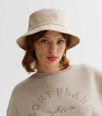 Cream Embroidered New York City Bucket Hat