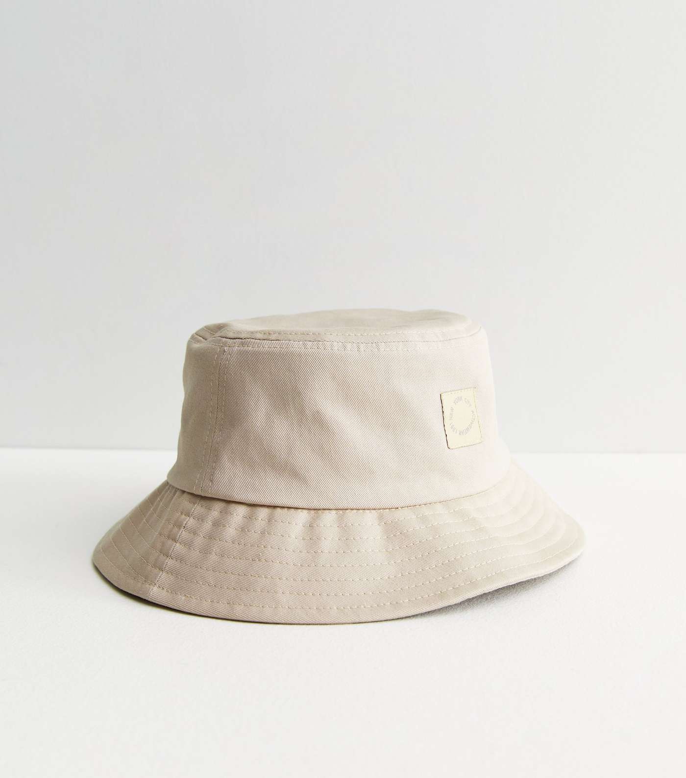 Cream Embroidered New York City Bucket Hat Image 2