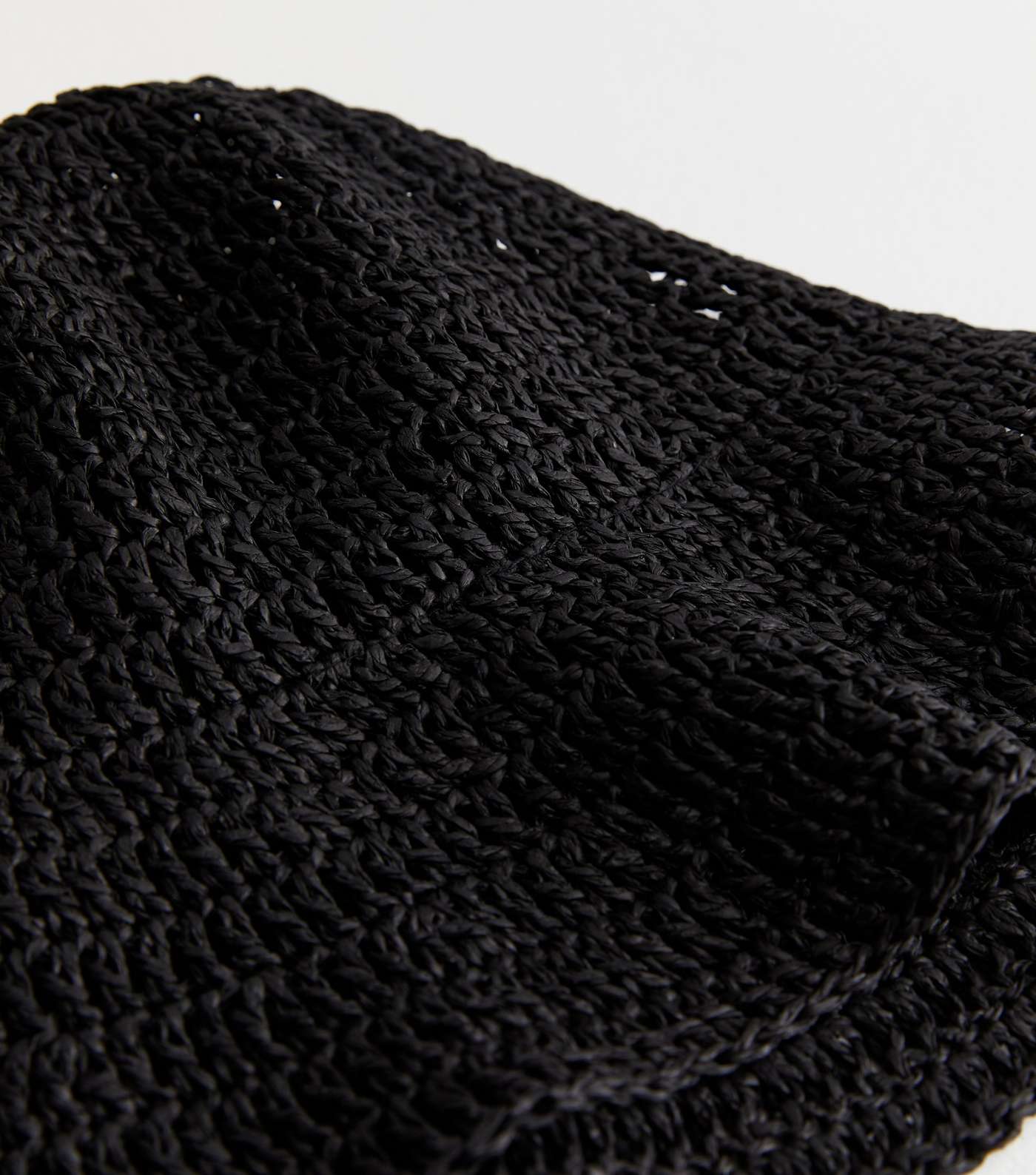 Black Straw Effect Crochet Bucket Hat Image 4