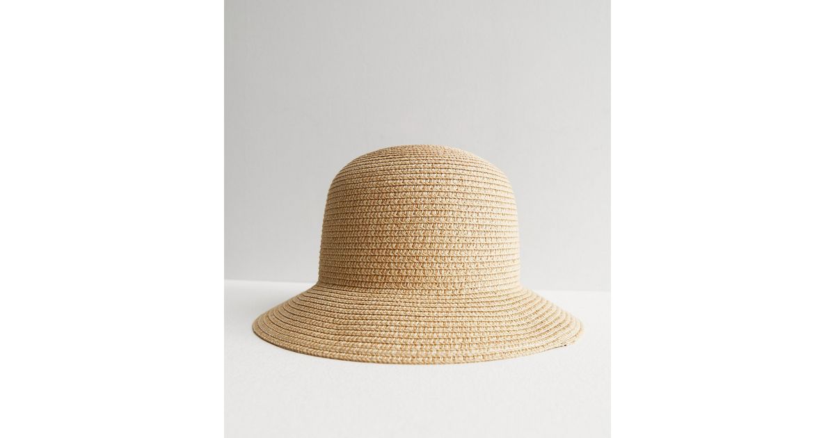 Stone Straw Effect Bucket Hat New Look