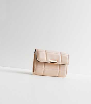 Cream Leather-Look Quilted Purse