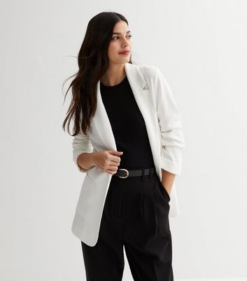 White cheap jersey blazer