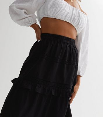 Black layered cheap skirt uk