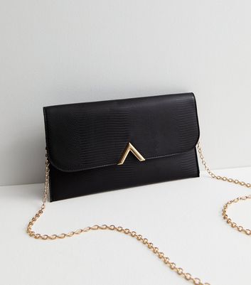 Leather-Look Chain Strap Clutch | New Look