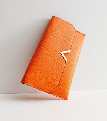 Bright orange hotsell clutch bag