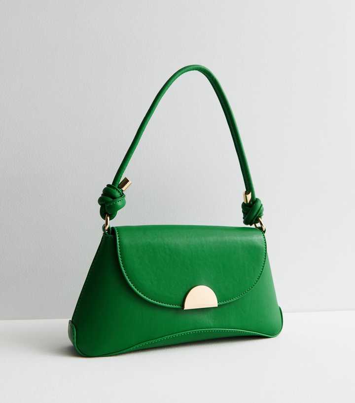 Green Curved Shoulder Bag | New Look