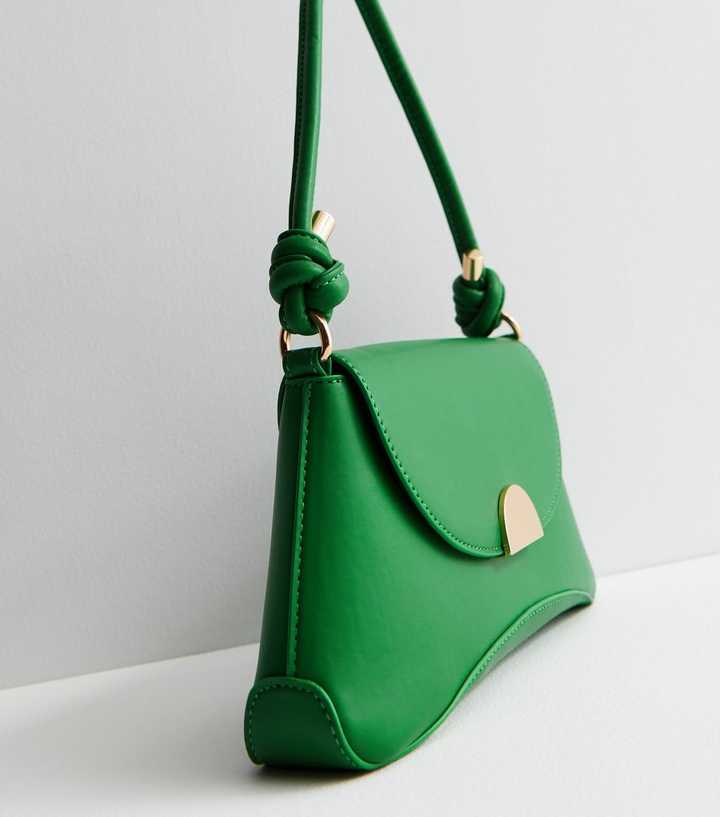 Green Curved Shoulder Bag | New Look