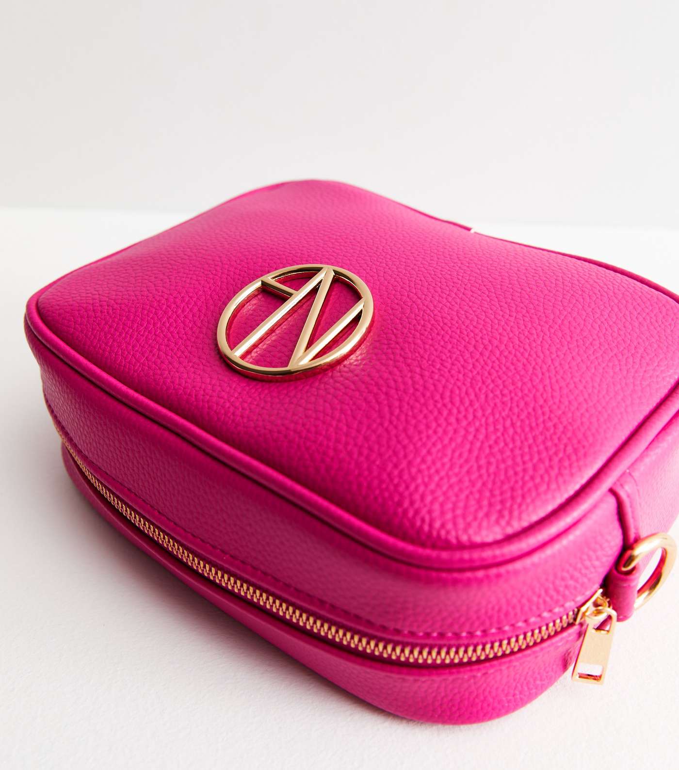 Bright Pink Leather-Look Logo Webbed Cross Body Bag Image 4