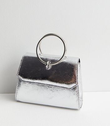 Shiny hotsell silver clutch