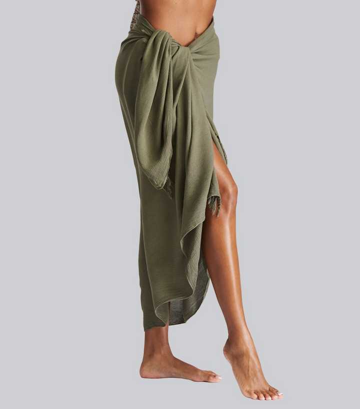 We Are We Wear Plus Maria sarong in olive