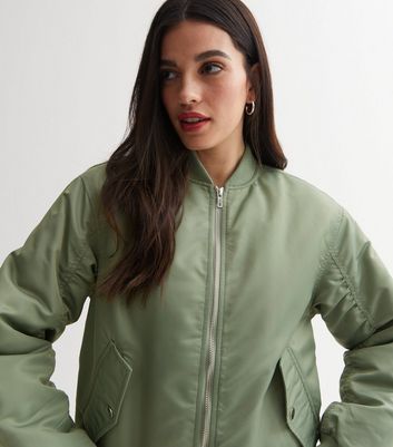 Olive hot sale aviator jacket