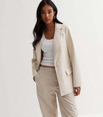 White leather clearance blazer womens