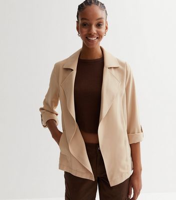 Camel 3/4 Roll Sleeve Duster Jacket