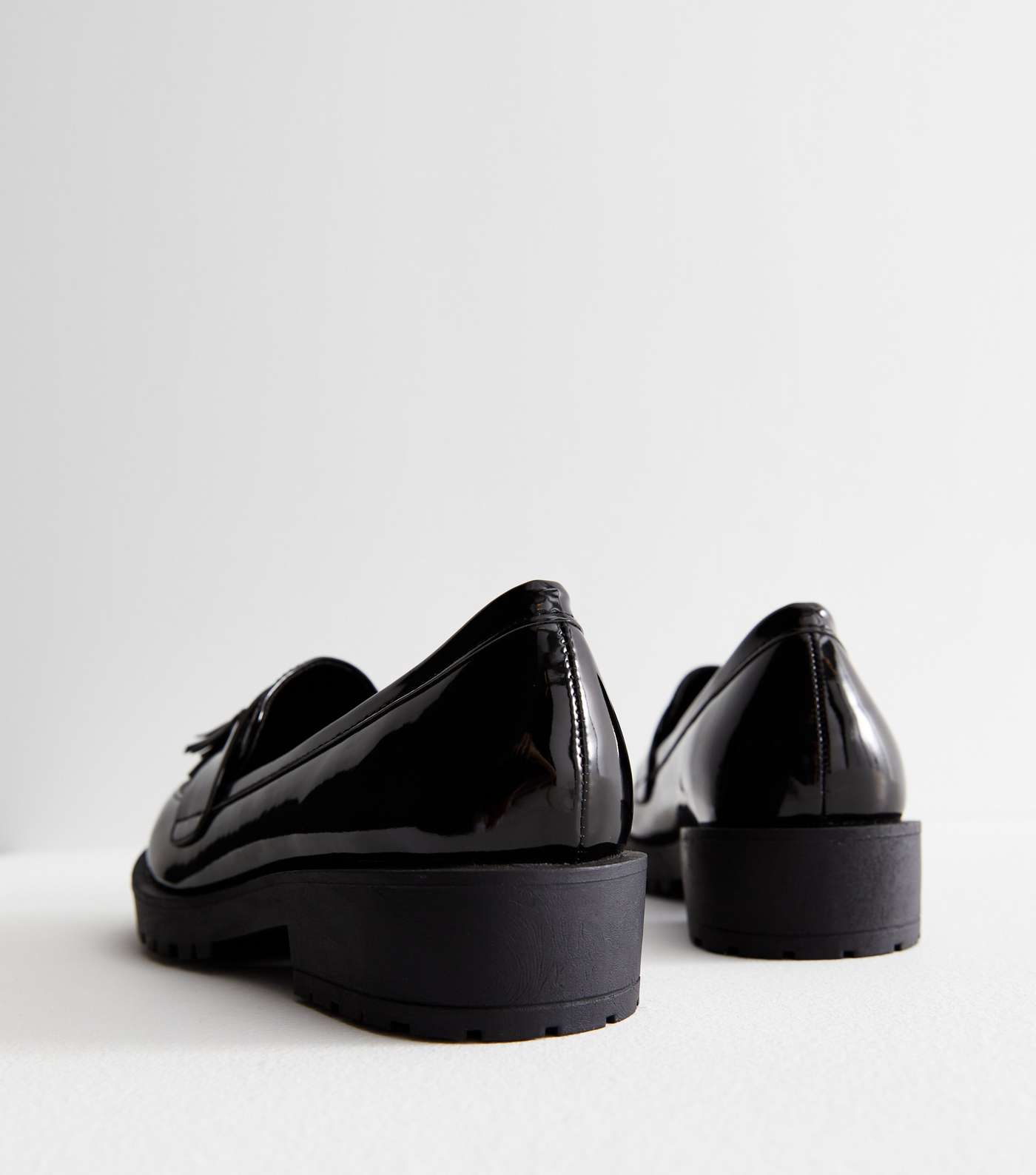 Black Patent Tassel Chunky Loafers Image 4