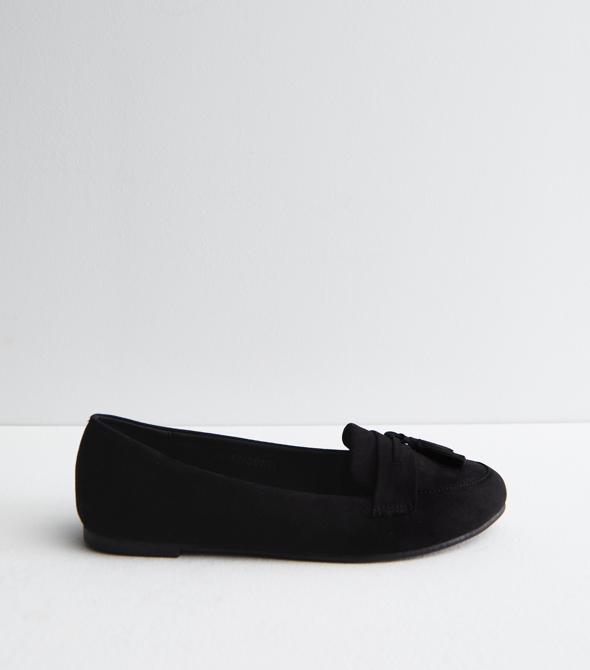 Women's Black Suedette Tassel Trim Loafers Vegan New Look