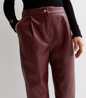 Rebel Faux Leather Button Trousers  SOMEWHERE NOWHERE
