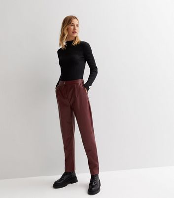 HUGO  Highwaisted straightfit trousers in faux leather