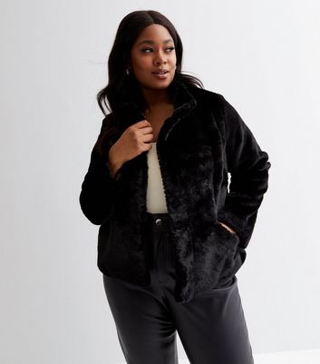 New look black hot sale fluffy jacket