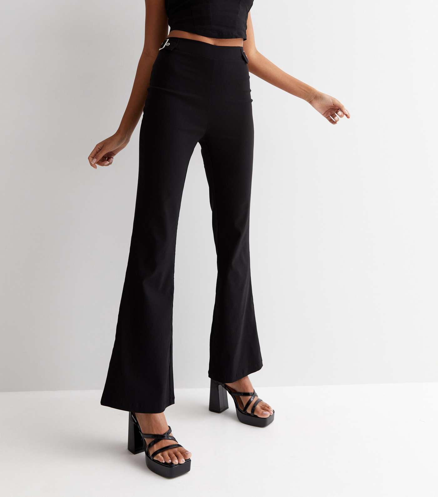 Cameo Rose Black Buckle Wide Leg Trousers Image 2