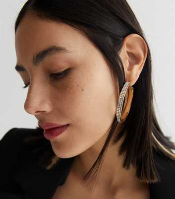 Gold Diamanté Hoop Earrings