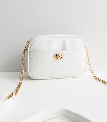 White leather crossbody discount purse