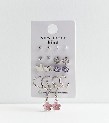 Silver earrings new deals look