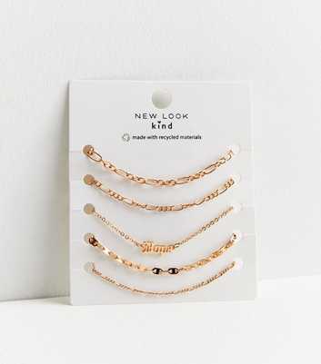 5 Pack Gold Hope Chain Bracelets