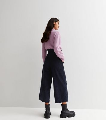 Ladies navy cropped on sale trousers