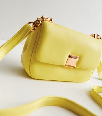 FURLA Pale Yellow Leather Trim Shoulder Bag Purse Made In Italy | eBay