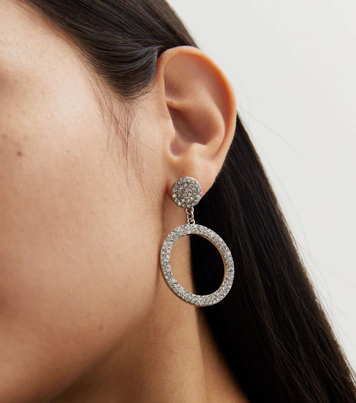 Crystal Diamanté Doorknocker Earrings Image 2