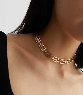 Gold Geometric Choker Necklace