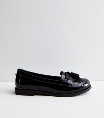 New look black sales patent loafers