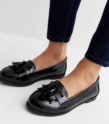 New look black patent deals loafers