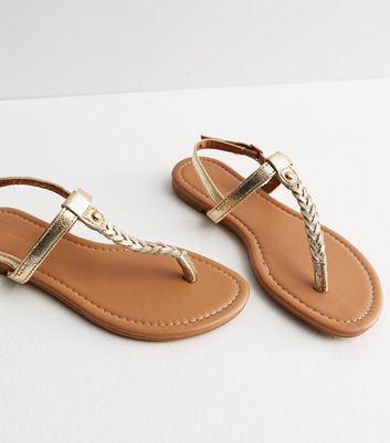 New look gold flat hot sale sandals