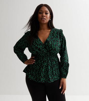 Wrap store peplum blouse