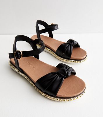 Black discount beaded sandals