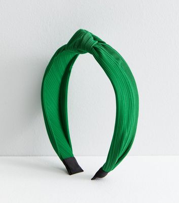 Green Ribbed Knot Headband