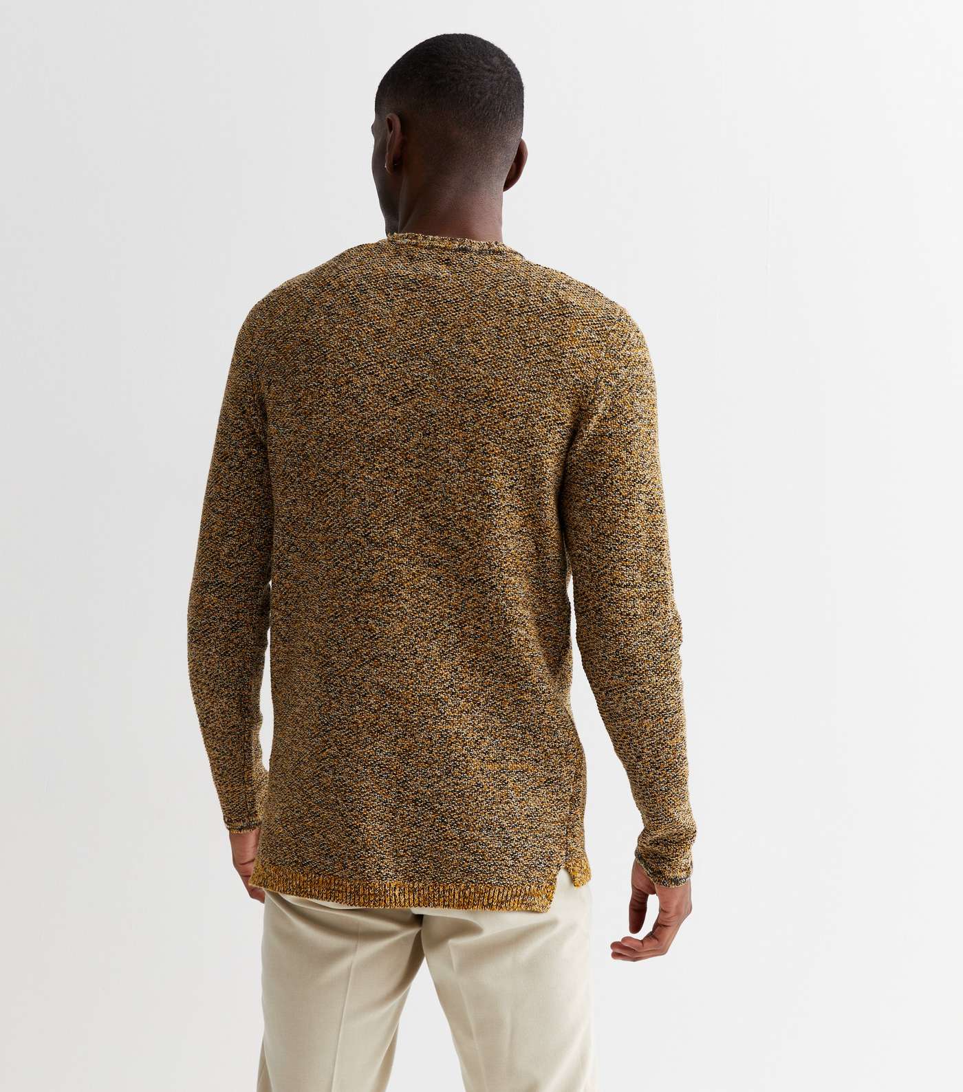 Only & Sons Yellow Fine Knit Crew Neck Jumper Image 4