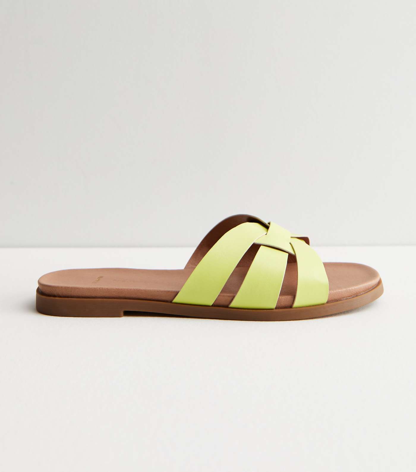 Wide Fit Yellow Cross Strap Sliders Image 3