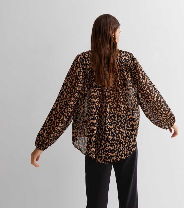 leopard print blouse h&m