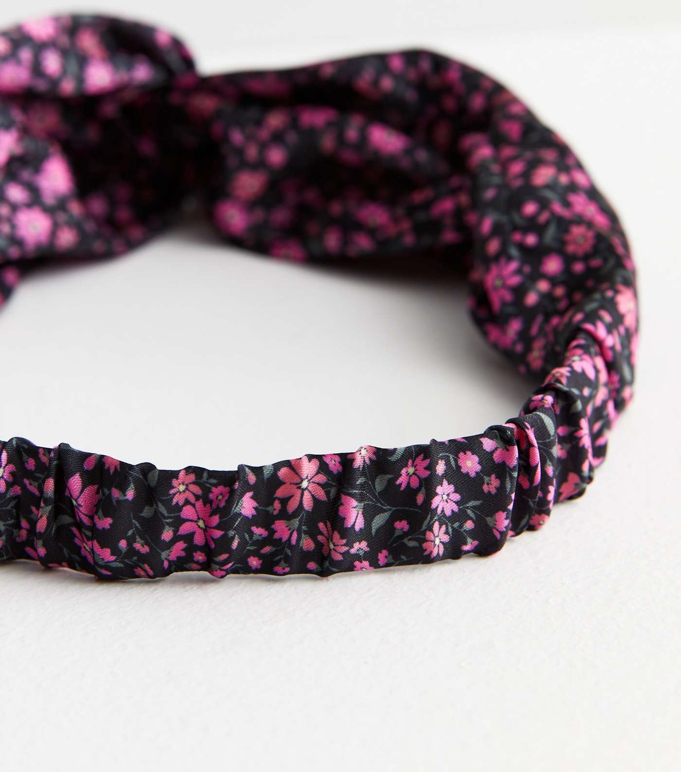 Black Floral Twist Knot Headband Image 2
