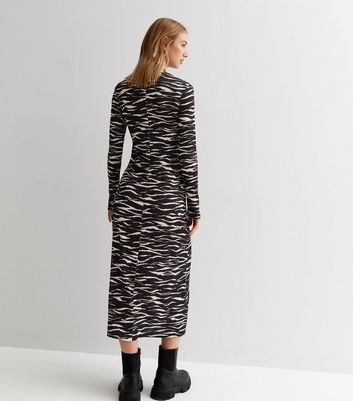 Topshop zebra print sales mesh midi dress