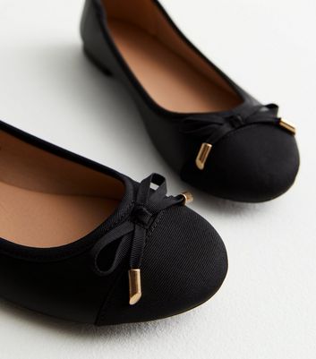 Toms black leather rose on sale bow