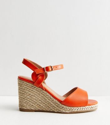 Orange espadrille sandals on sale