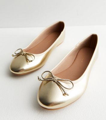 Gold shop ballet pumps