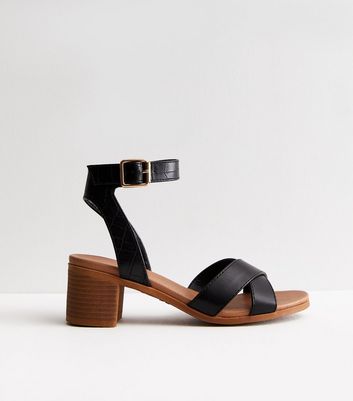 Block heel cross strap sandal sale