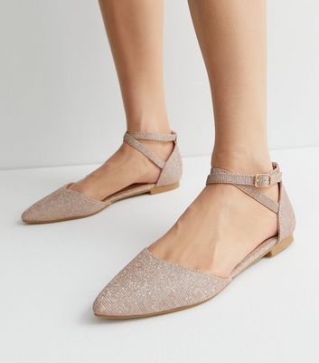 Rose gold ballet flats hot sale