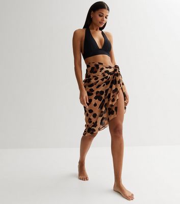 Leopard print 2024 beach wrap skirt