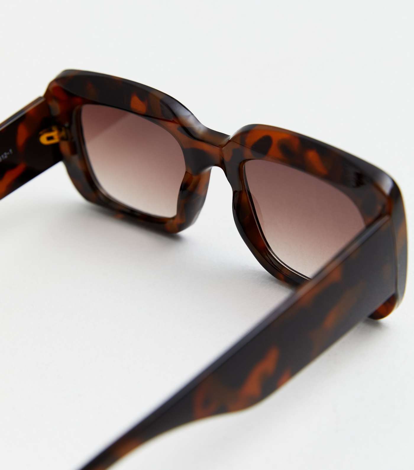 Dark Brown Tortoiseshell Effect Rectangle Sunglasses Image 3