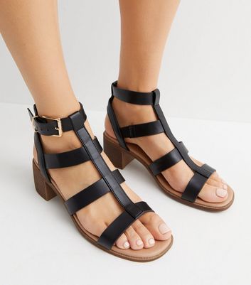 Black best sale gladiator shoes